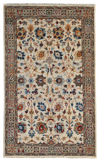 EORC Beige Hand Knotted Wool Bidjar Collection Rug, 6'x9'
