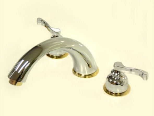 Kingston Brass Royale 2 Handle Roman Tub Filler, Polished Chrome/Polished Brass