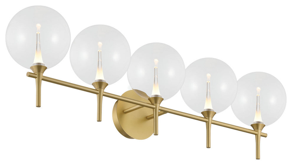 Iissa, Vanity, 5Lt, Gold, Clear Glass