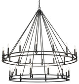Z-Lite 4005-28 Dennison 28 Light 60"W Taper Candle Ring - Matte Black