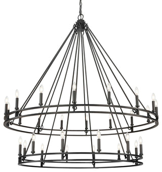 Z-Lite 4005-28 Dennison 28 Light 60"W Taper Candle Ring - Matte Black