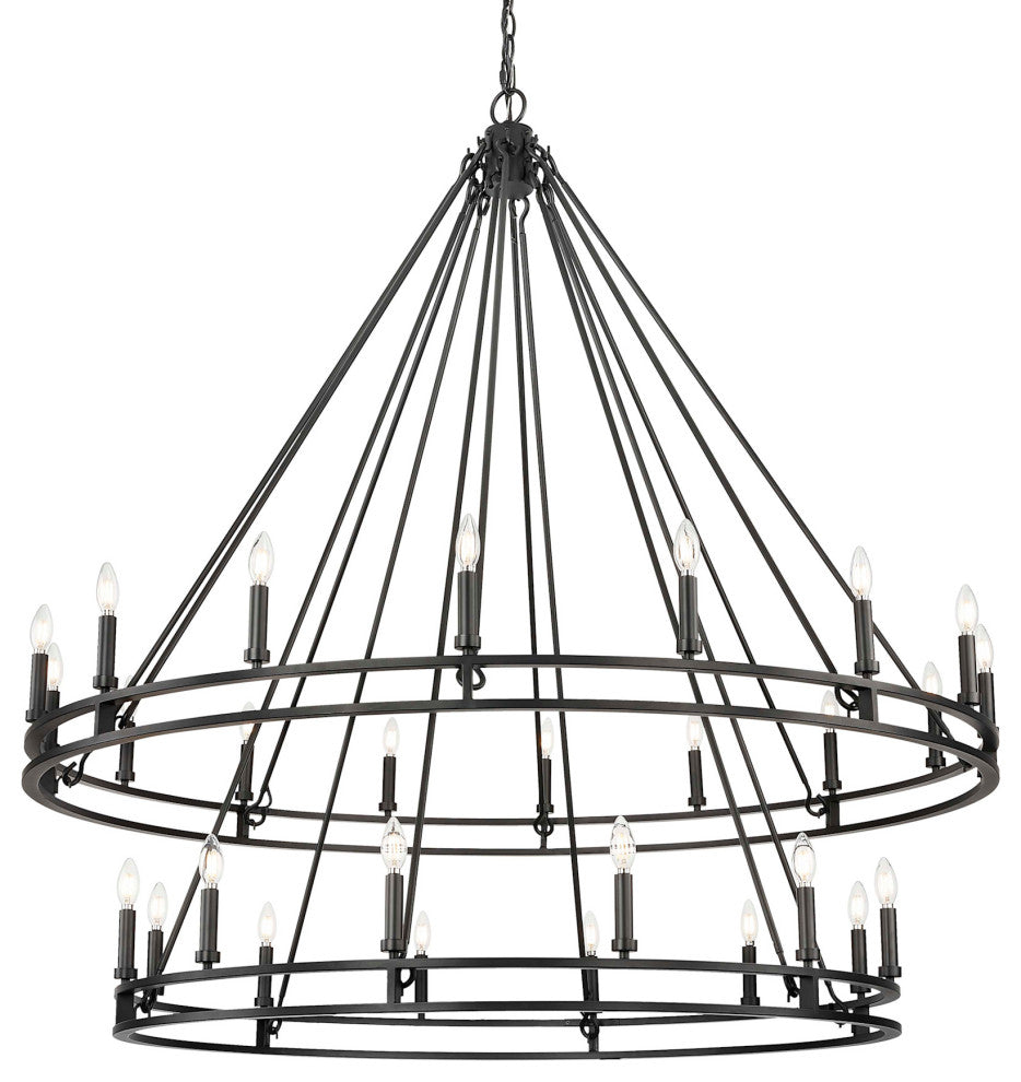 Z-Lite 4005-28 Dennison 28 Light 60"W Taper Candle Ring - Matte Black