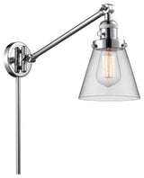Small Cone 1-Light LED Swing Arm Light, Polished Chrome, Glass: Clear