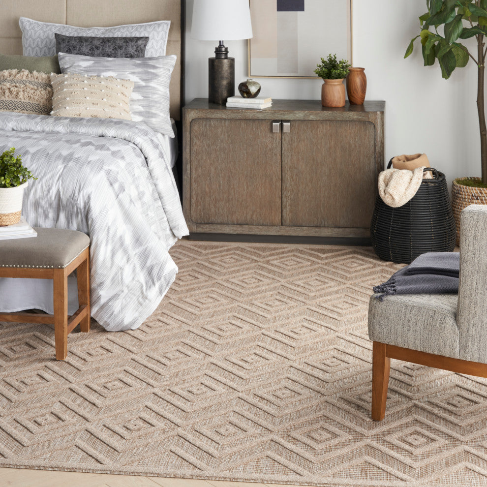 Nourison Versatile 9' x 12' Natural Beige Modern Area Rug