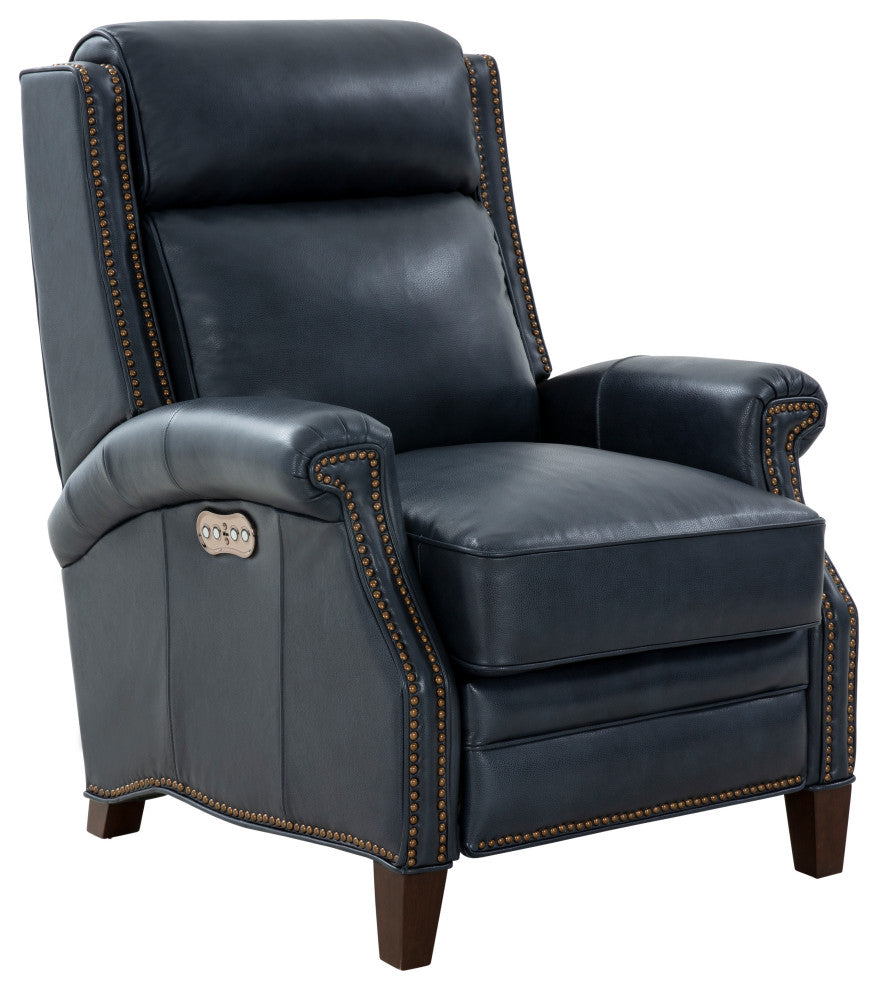 Barrett Power Recliner w/Power Head Rest, Barone Navy Blue