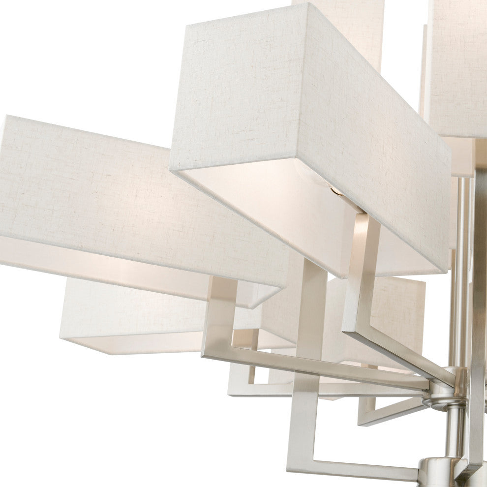 Rubix 12 Light Brushed Nickel Extra Large Foyer Chandelier