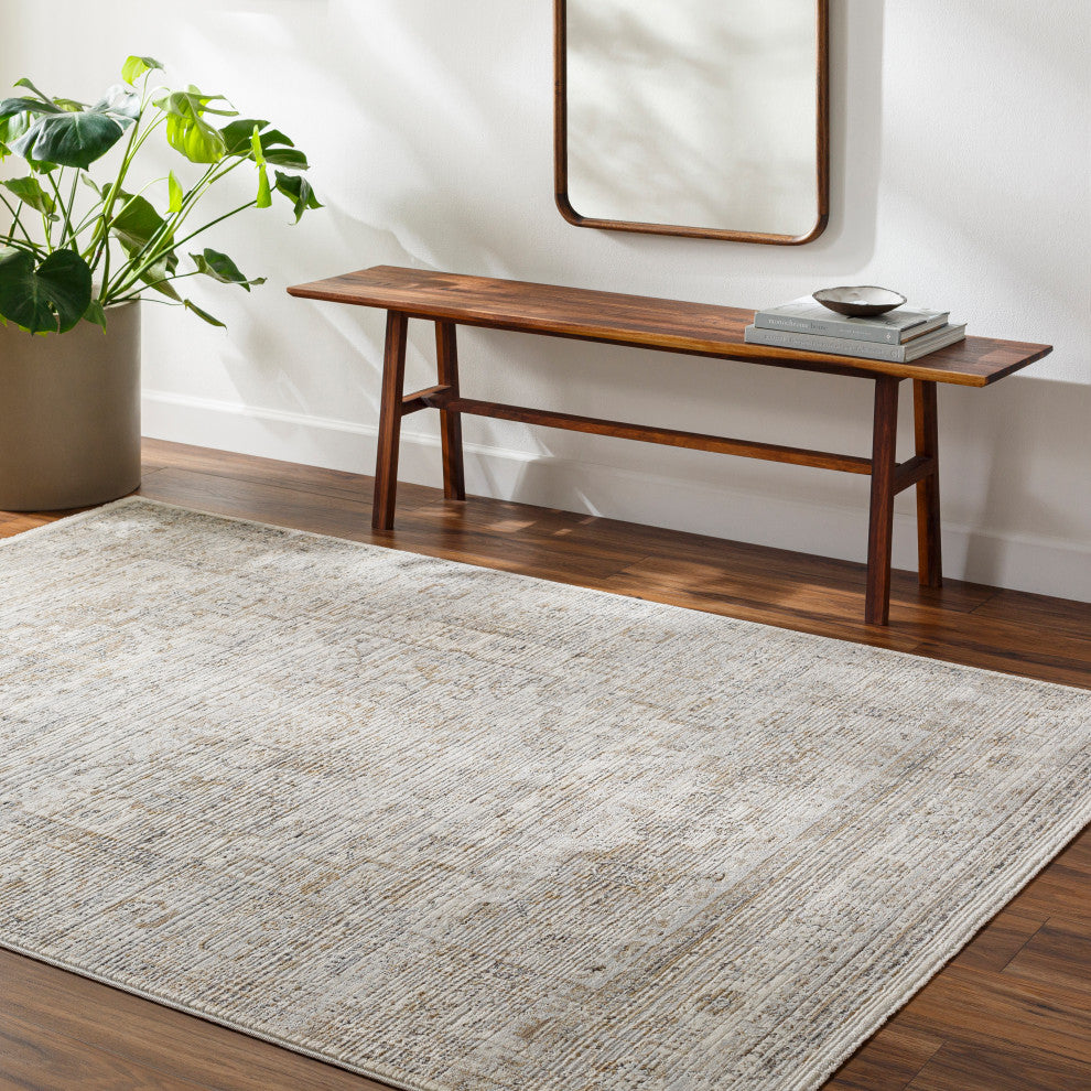 Surya Edmonton EDO-2303 Machine Woven Area Rug, Cream, 7'10" x 10'