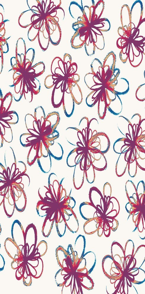 Penelope Decorative Holiday Floral Print Bath Towel, Purple
