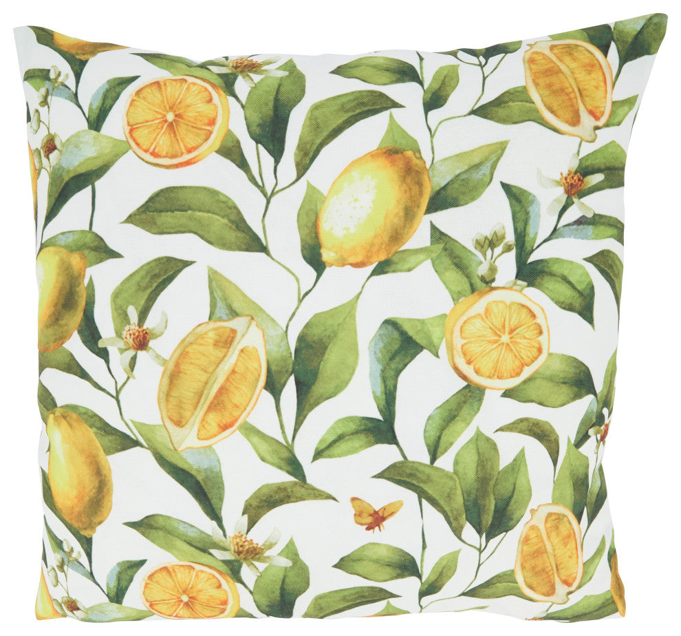 Poly-Filled Lemons Design Outdoor Throw Pillow