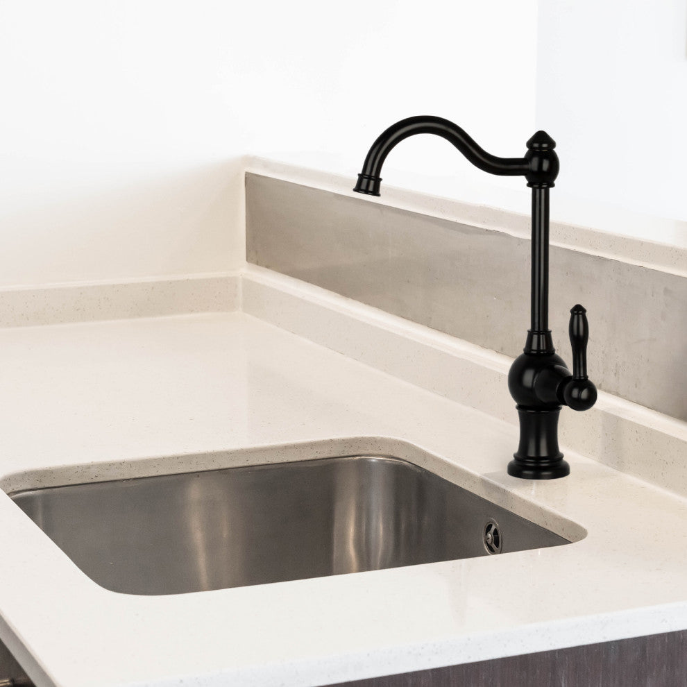 One-Handle Copper Drinking Water Filter Faucet Water Purifier Faucet, Matte Blac