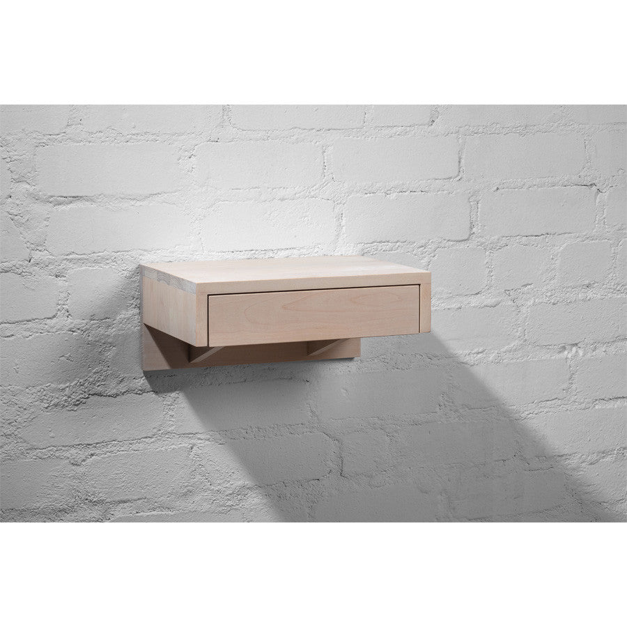 Bo Floating Nightstand with Drawer, Bedside Table, Beach style nightstand, white