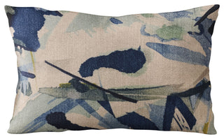 Plutus Blue Modern Art Graphic Print Luxury Throw Pillow, 20"x30"