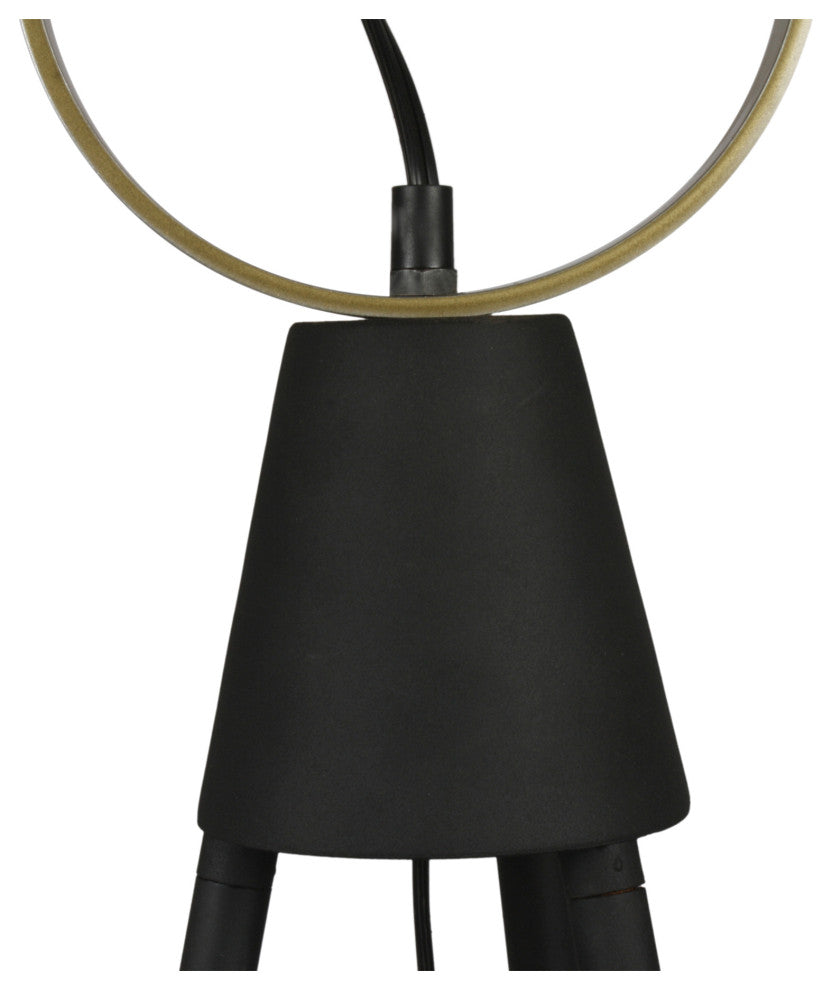 Industrial Spotlight Floor Lamp Black - Black