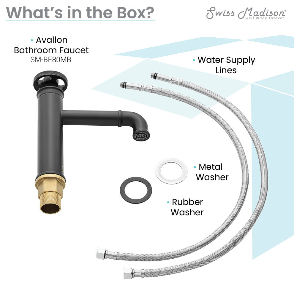 Avallon 7" Single Handle, Bathroom Faucet, Matte Black