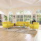 Modern Urban Contemporary Living Room 3-Piece Set, Yellow Fabric