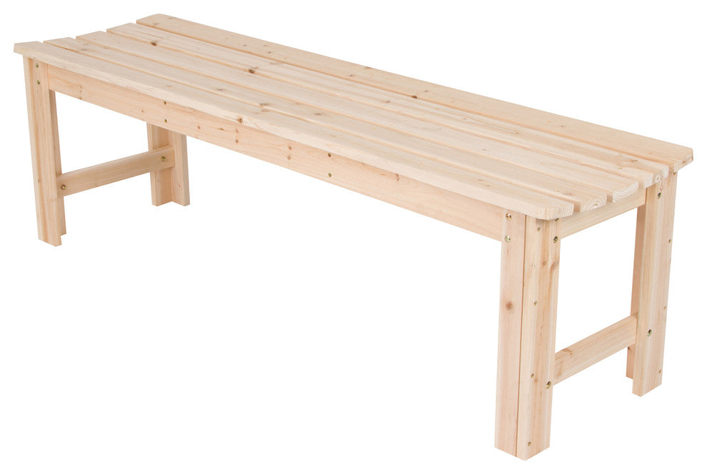 5' Backless Garden Bench, Natural