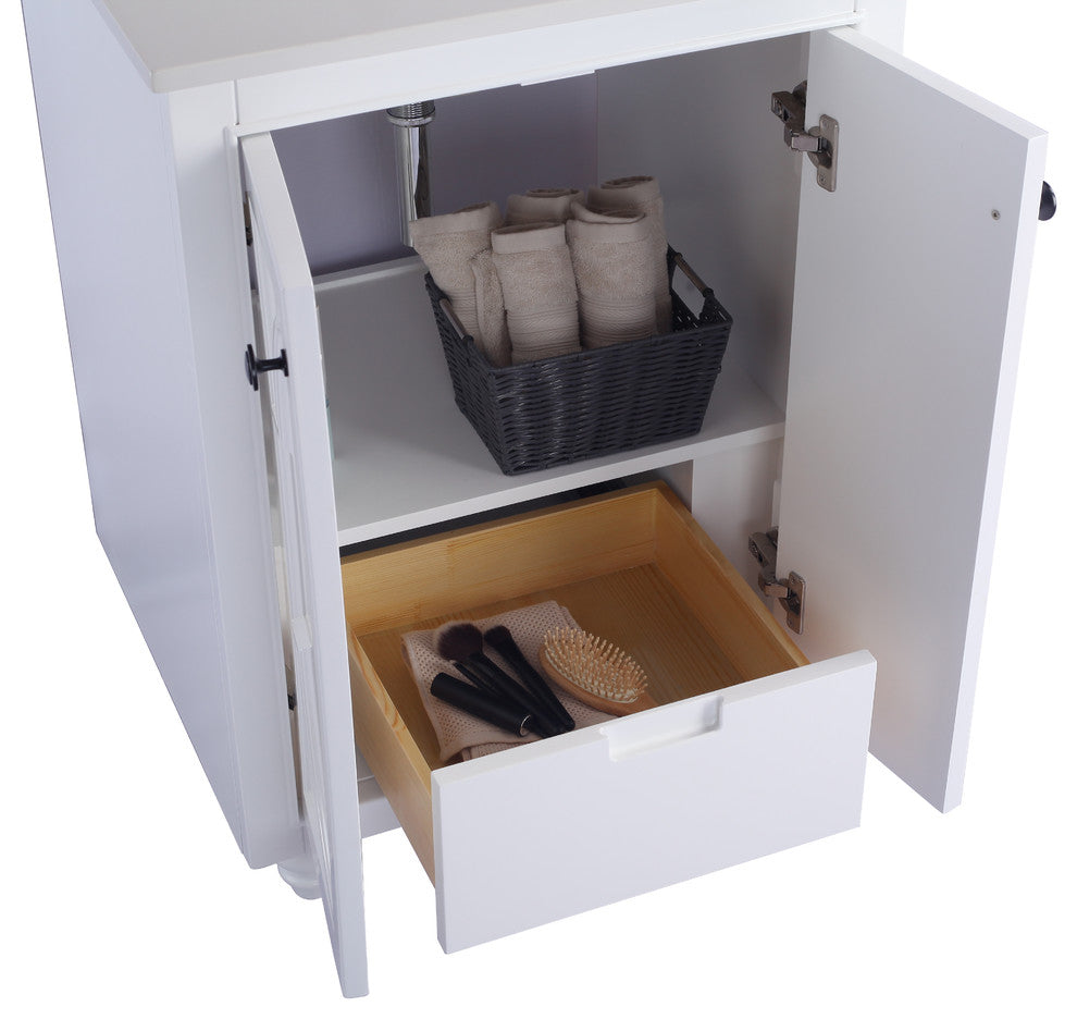 Odyssey, 24" White Cabinet With White Carrara Marble Countertop