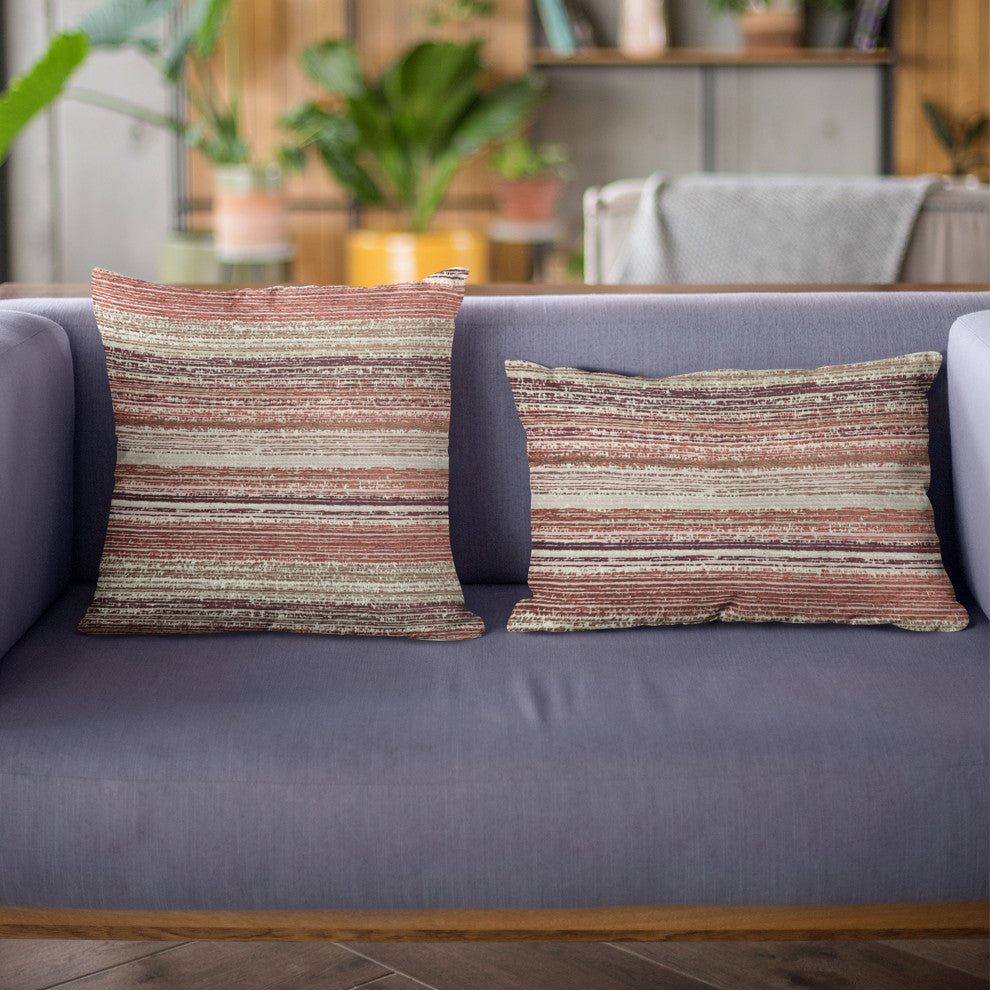 Plutus Multi-Color Stripe Luxury Throw Pillow, 24"x24"
