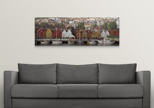 "Bergen Norway" Canvas Art, 60"x20"x1.25"