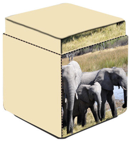 "Elephant 55" Ottoman, 2-Sided With Storage, Square