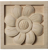 3"W x 3"H x 5/8"D Small Sunflower Rosette, Cherry