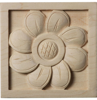 3"W x 3"H x 5/8"D Small Sunflower Rosette, Cherry