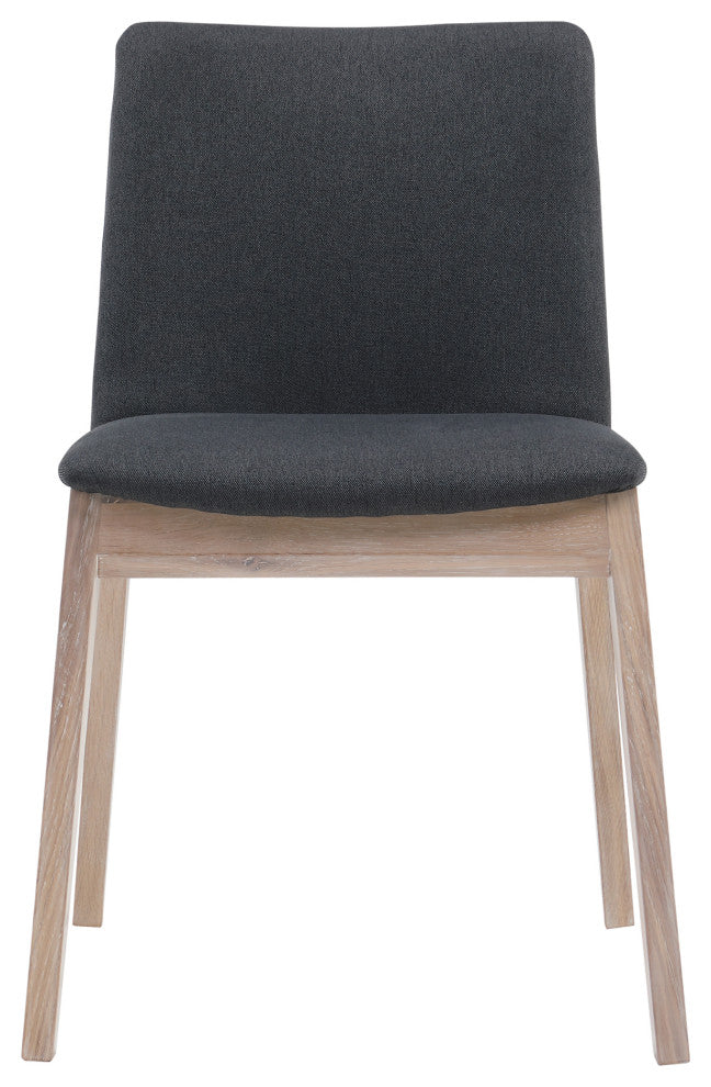 Mid - Century Modern Deco Oak Dining Chair Dark Grey - M2 - Grey