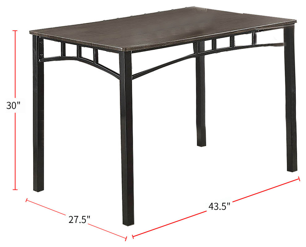 7-Piece Dining Table Set, Antique Brown and Black