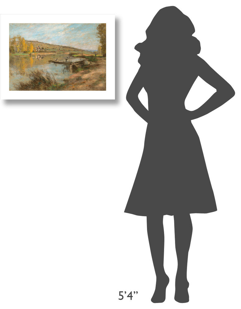 "River Marne at Chartere (Quai au Sable, Charteves), 1904" Paper Art, 24"x17.4"