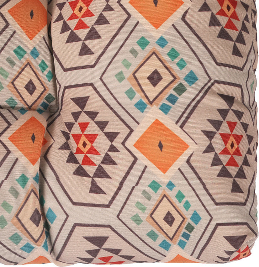 LNC Tufted Indoor Outdoor Chair Cushion Patio Bench Cushion Aztec Orange
