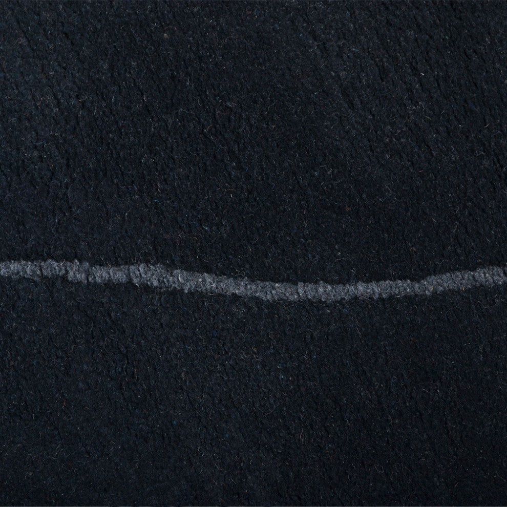 Hand Knotted Tibbati Wool Area Rug Contemporary Black