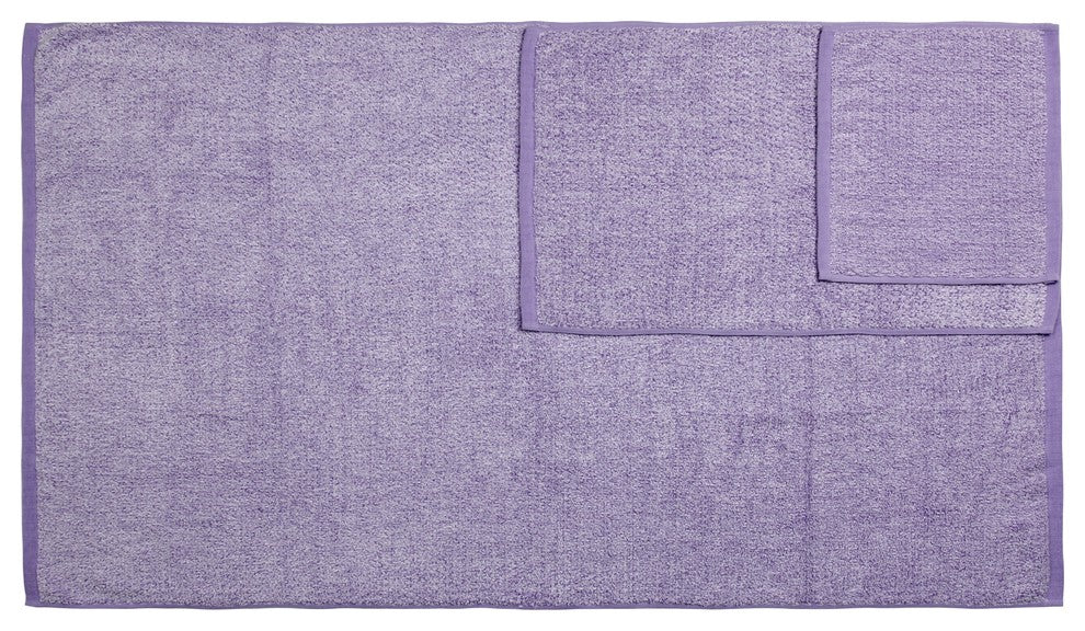 Everplush Diamond Jacquard Bath Towel Set 6 Piece, Lavender