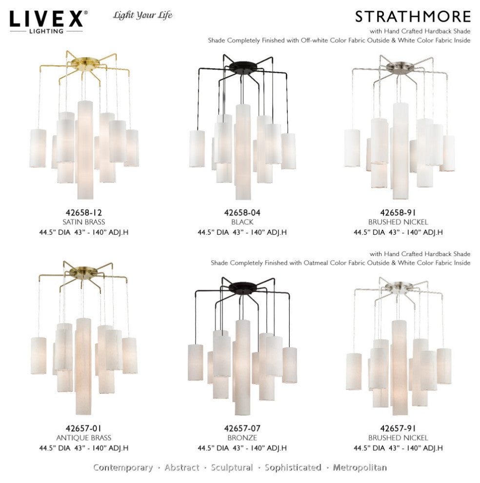 Strathmore 15 Light Black Foyer Chandelier