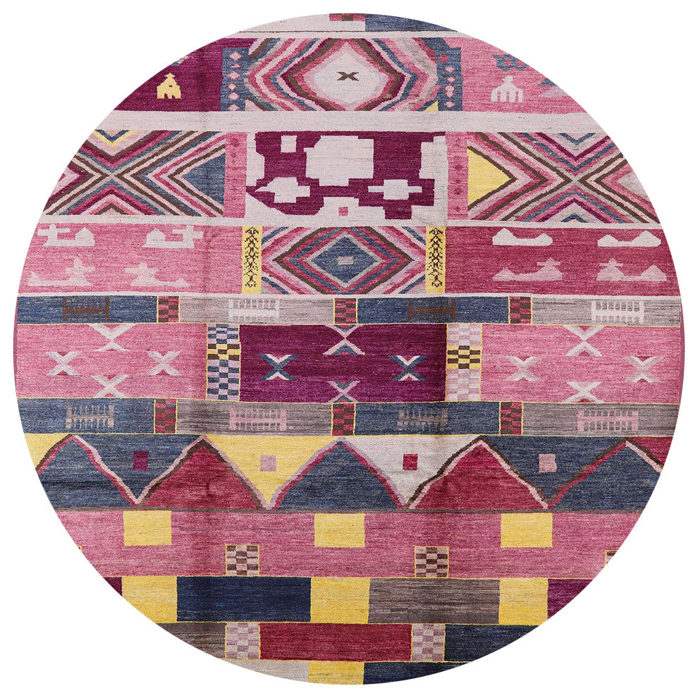 Ahgly Company Indoor Round Mid-Century Modern Area Rugs, 8' Round