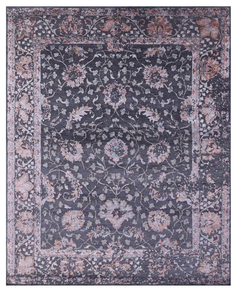 8' 1" X 10' 2" Persian Wool and Silk Handmade Rug Q7101