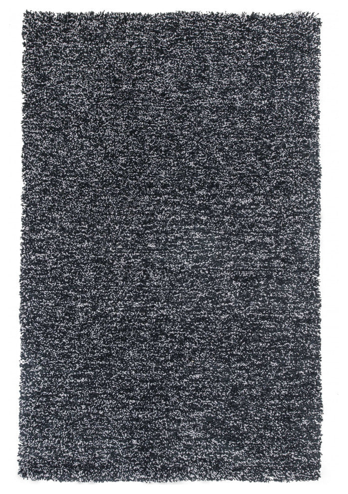 HomeRoots 7' x 9' Polyester Black Heather Area Rug