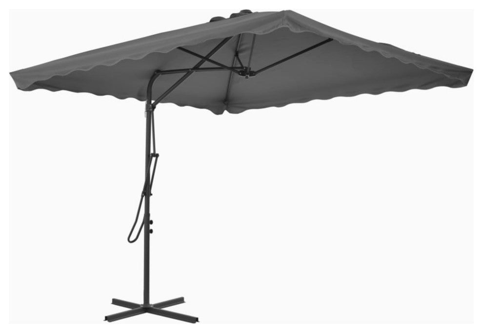 vidaXL Outdoor Parasol with Steel Pole 98.4"x98.4" Anthracite