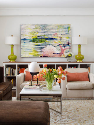 "Flamingo Style" Painting Print on Wrapped Canvas, 36"x24"