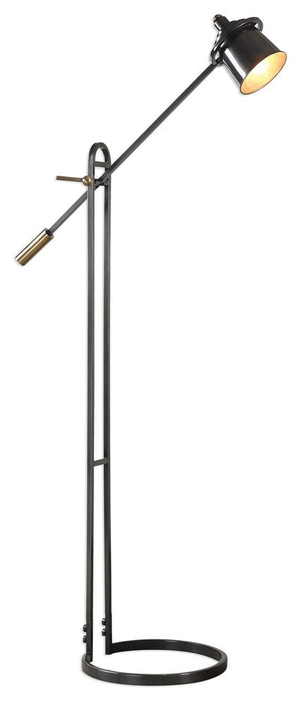 Contemporary Architecture Arm Floor Lamp 64in Adjustable Height Spotlight Bronze