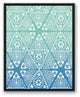 Blue Sunset Tribal Pattern  24x30 Black Floating Framed Canvas
