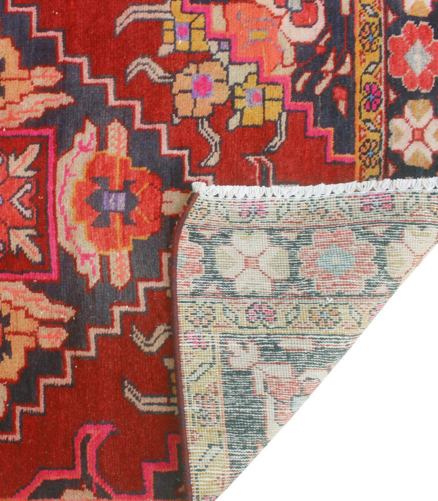 Fine Vintage Distressed Ameer Red/Charcoal Runner, 2'11x11'10