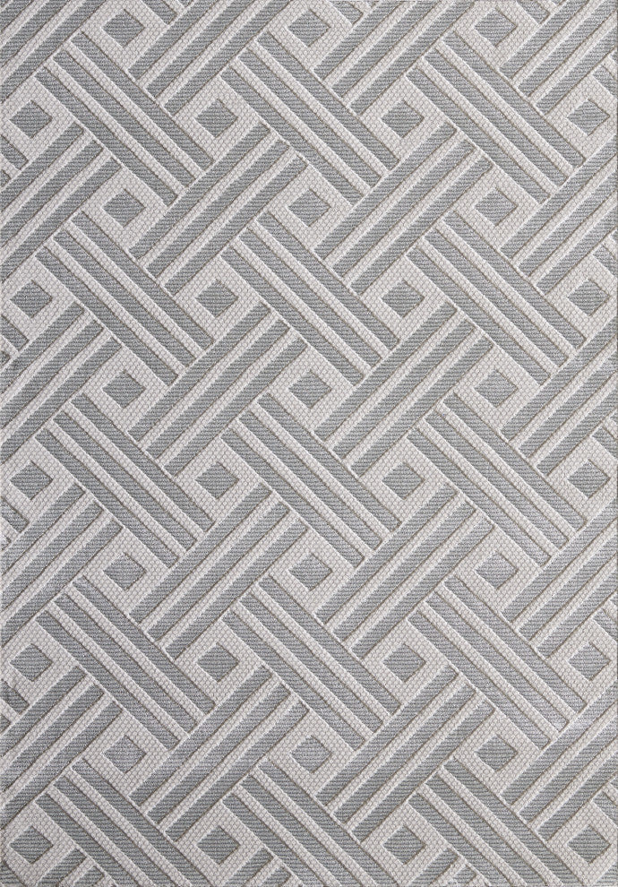 Abani Nova NOV150A Grey Striped Chevron Area Rug
