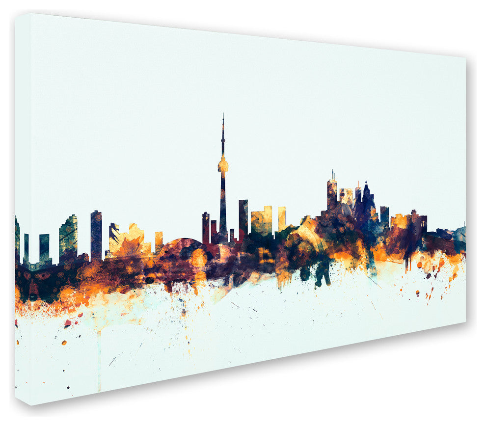 Michael Tompsett 'Toronto Canada Skyline Blue' Canvas Art, 30x47