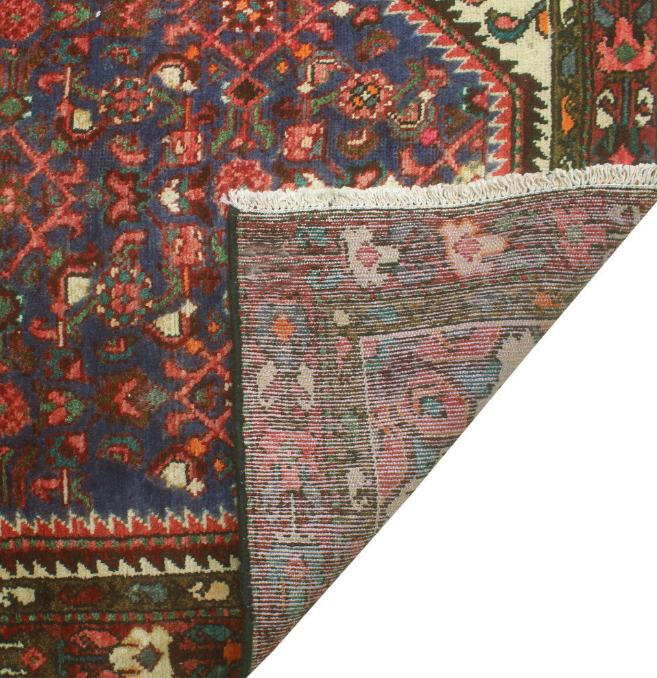 Fine Vintage Distressed Bettye Blue/Rust Runner, 3'3 x 12'8