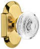 Cottage Plate Double Dummy Crystal Egg and Dart Knob, Polished Brass, COTCED