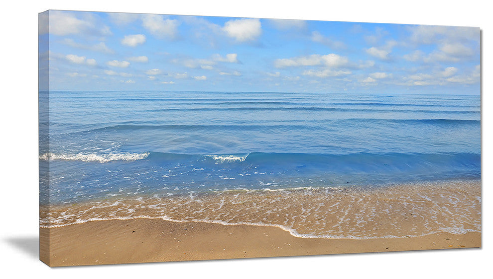 "Expansive Tropical Blue Beach" Seashore Canvas Print, 32"x16"