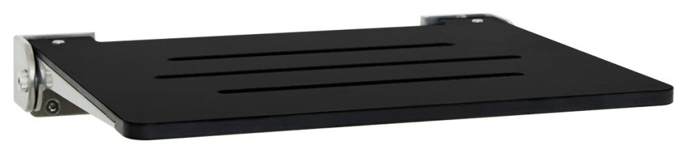 Seachrome SlimLine Folding Wall Mount Shower Seat, Matte Black With Silver