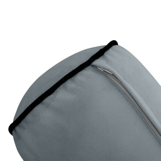 STYLE V6 Full Velvet ContrastPipe Indoor Daybed Bolster Pillow |COVER ONLY|AD347