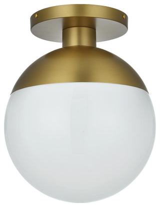 Home Living 12" Flush Mount Frosted White Shade, Satin Gold
