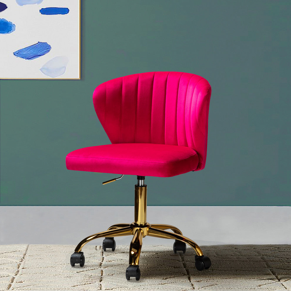 Swivel Task Chair With Tufted Back, Fushia